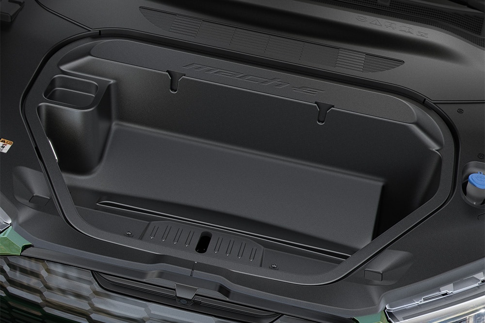 Ford Mustang Mach-E detail of storage in frunk 