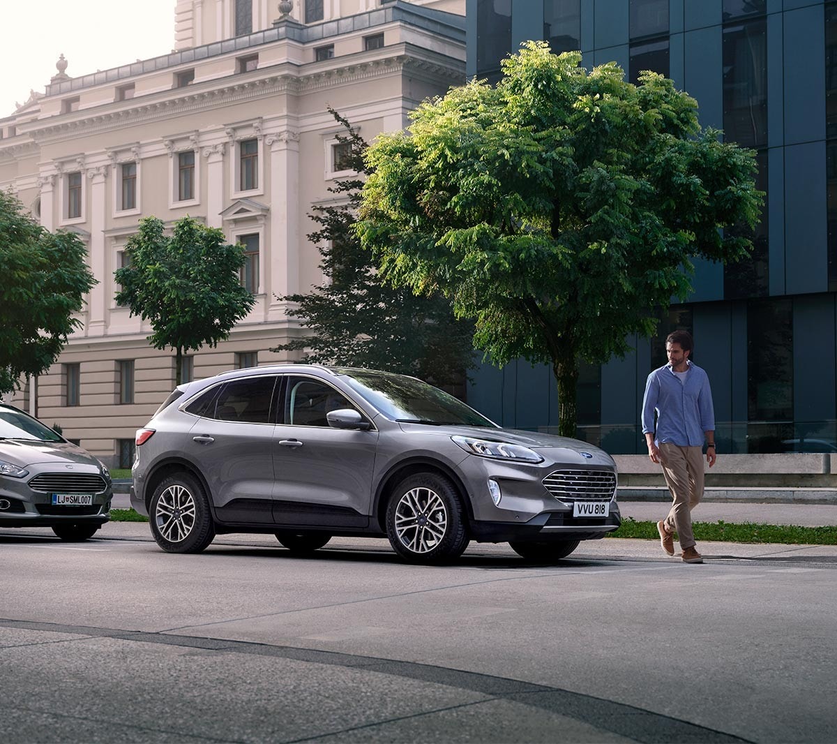 All New Ford Kuga side view parked on street