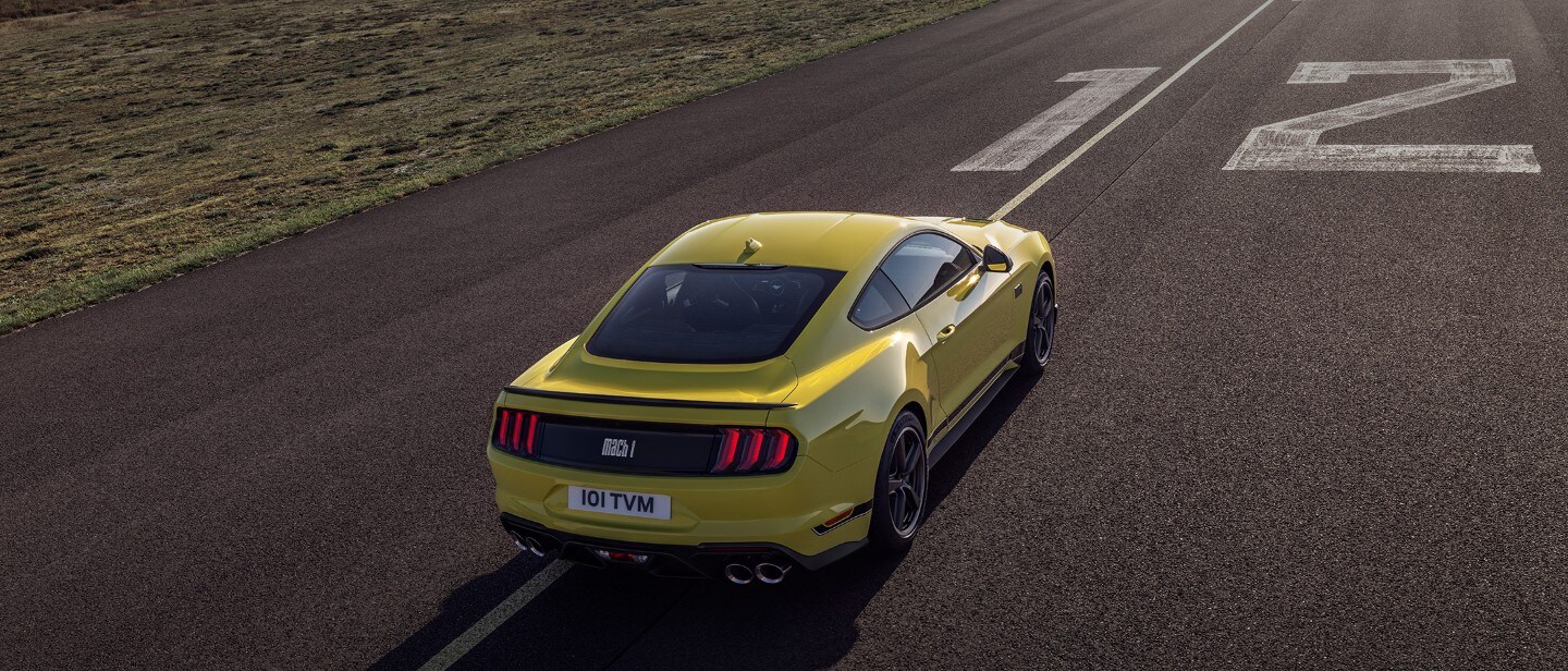 Ford Mustang Mach 1 rear overhead view