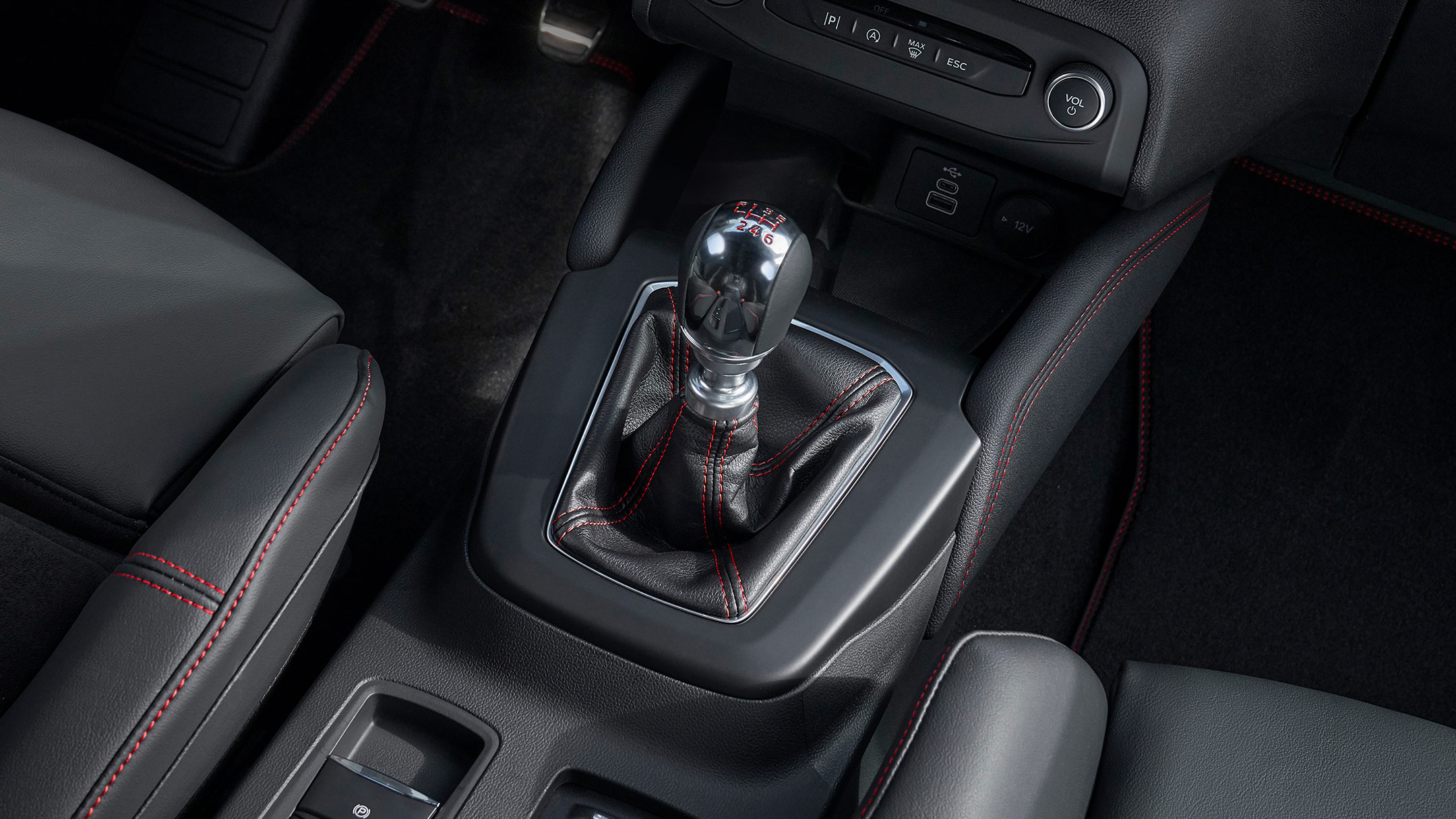 Gear shift close-up