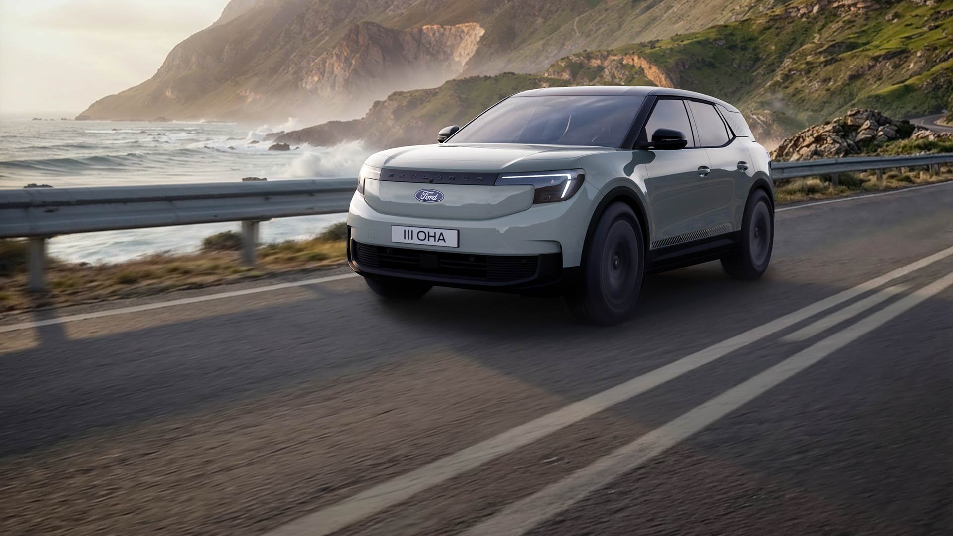 All-Electric Ford Explorer Collection in Cactus Grey