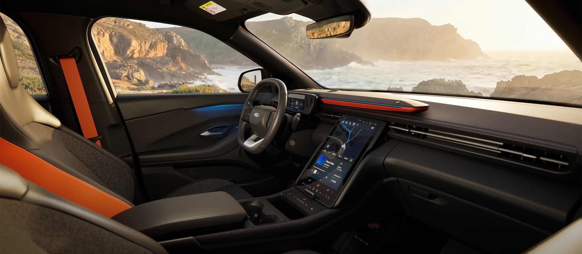 All-Electric Ford Explorer Collection interior with SYNC Move touchscreen