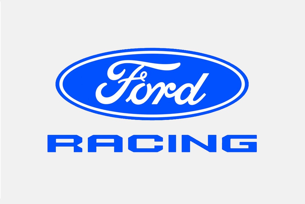 The official Ford Racing logo on a white background.