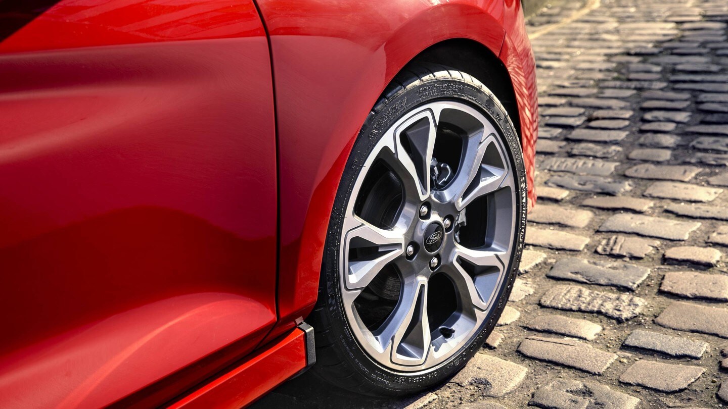 Ford Fiesta Van detail of front alloy wheel