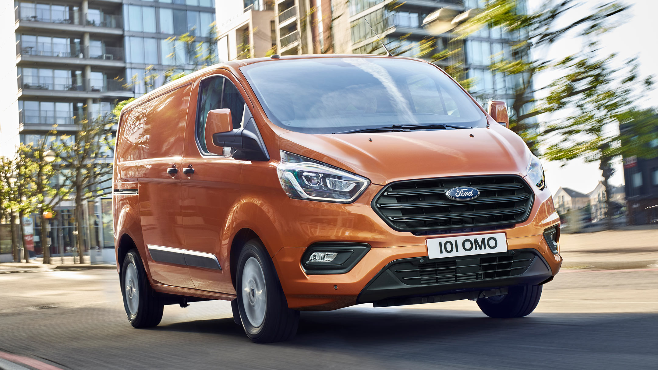 New Ford Transit Custom PHEV driving on road