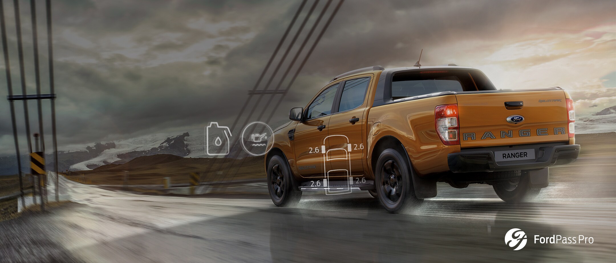 Ford Ranger rear three quarter view in motion