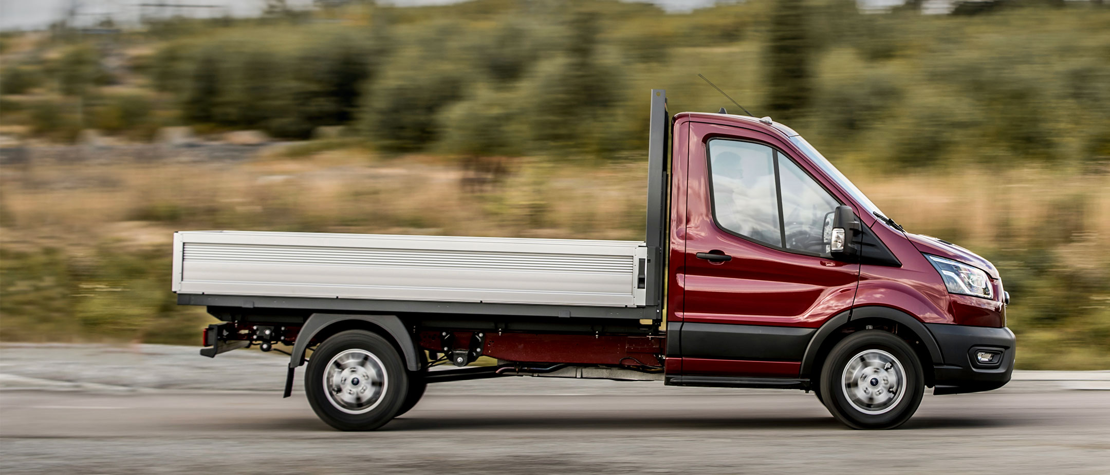 Transit Chassis Cab in motion side view