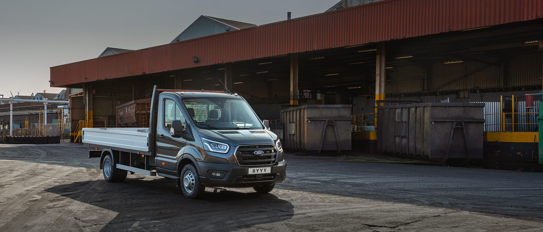 New Ford Transit Chassis Cab on construction site