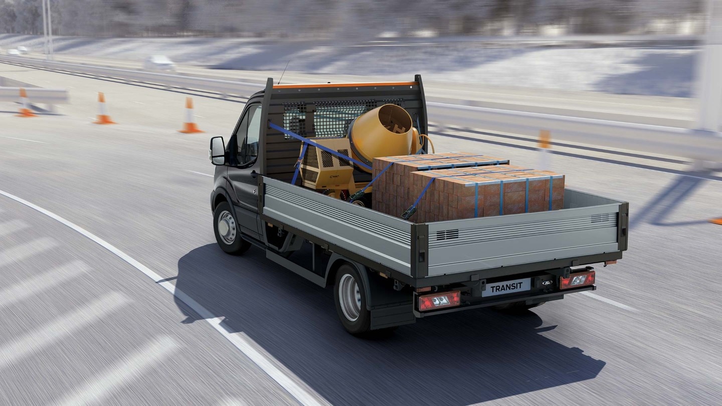 Ford Transit Chassis Cab carrying heavy load