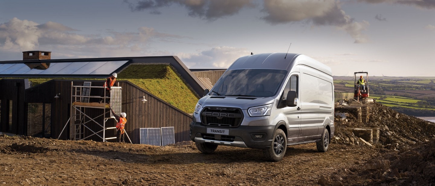 Transit Van in country building site