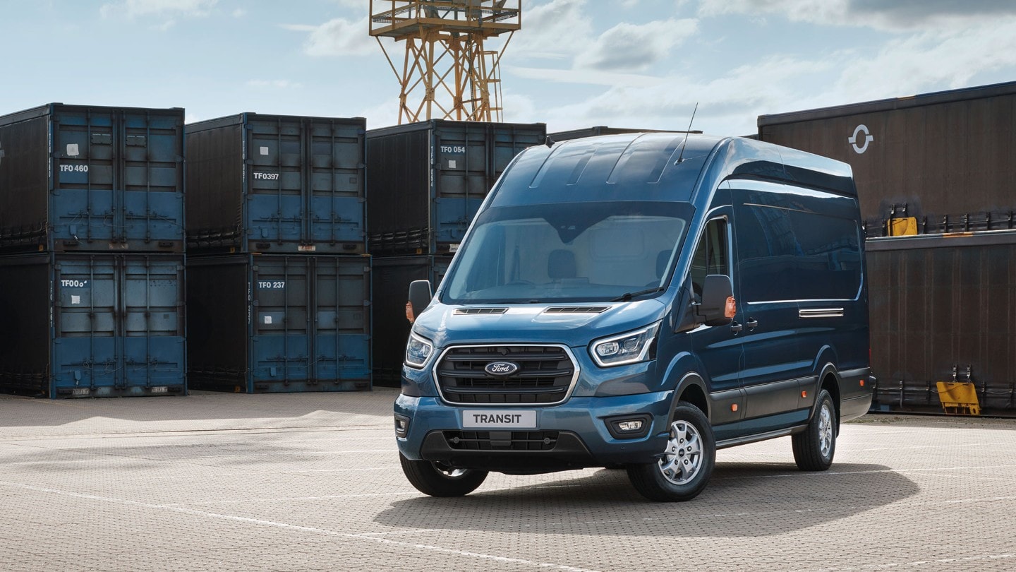 New Ford Transit Van front view parked