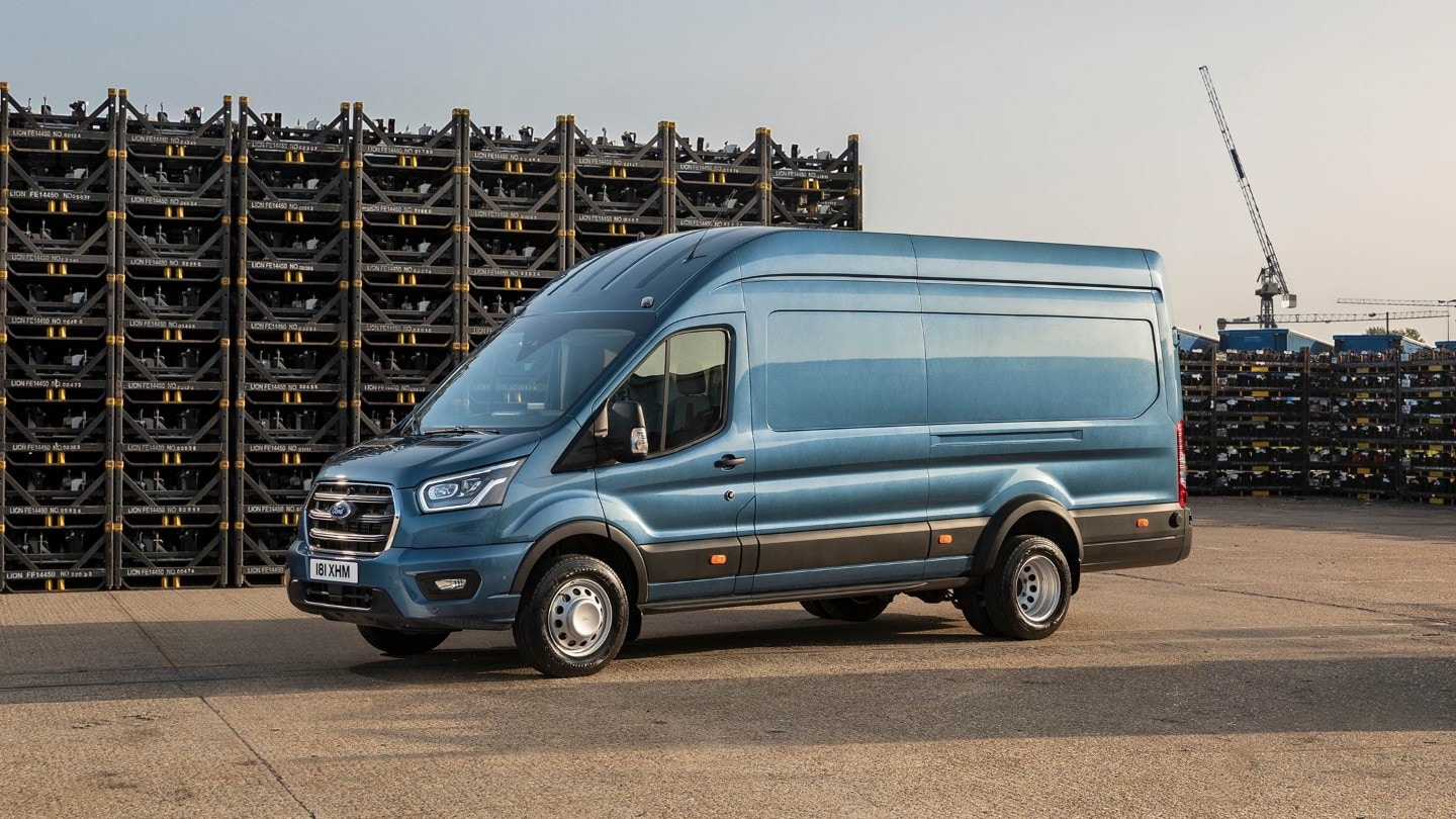 New Ford Transit Van Trail near construction