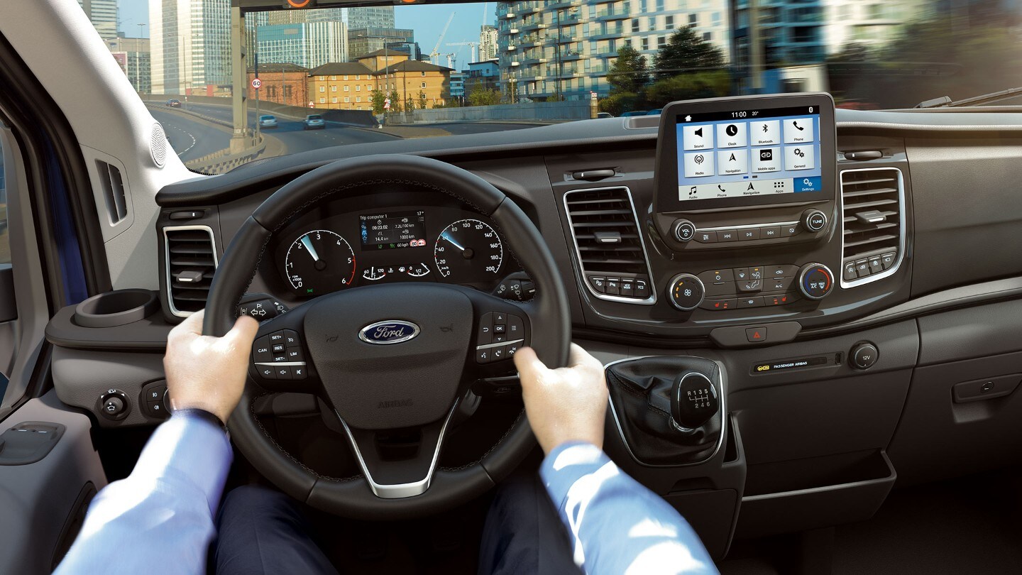 Ford Transit Van interior view with power steering graphic