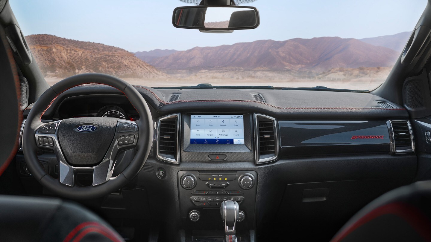 Ford Ranger Stormtrak interior view of dash