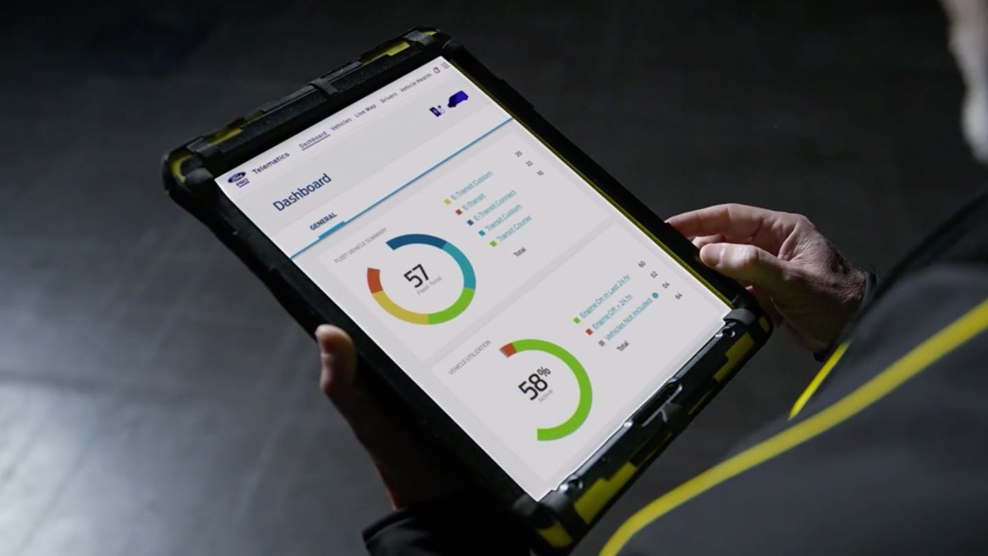 Ford Pro integrated service dashboard on tablet