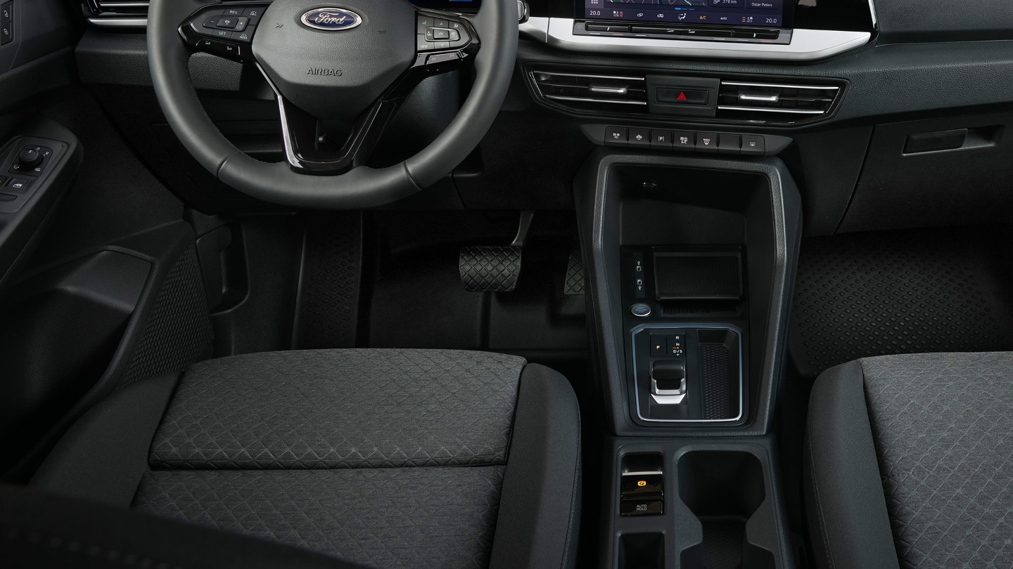 Pedals and centre console of All-New Ford Transit Connect. 