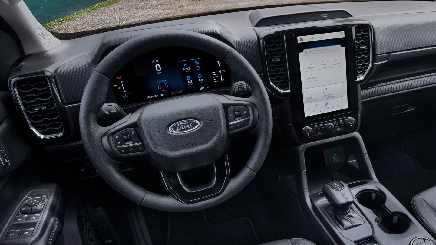 Ford Ranger centre console view