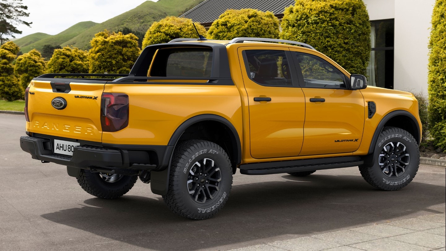 All-New Ranger Wildtrak X parked rear side view