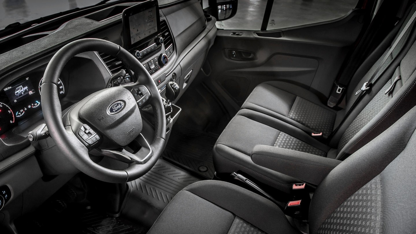 Ford Transit Chassis Cab interior showing coffee cup and stowage space