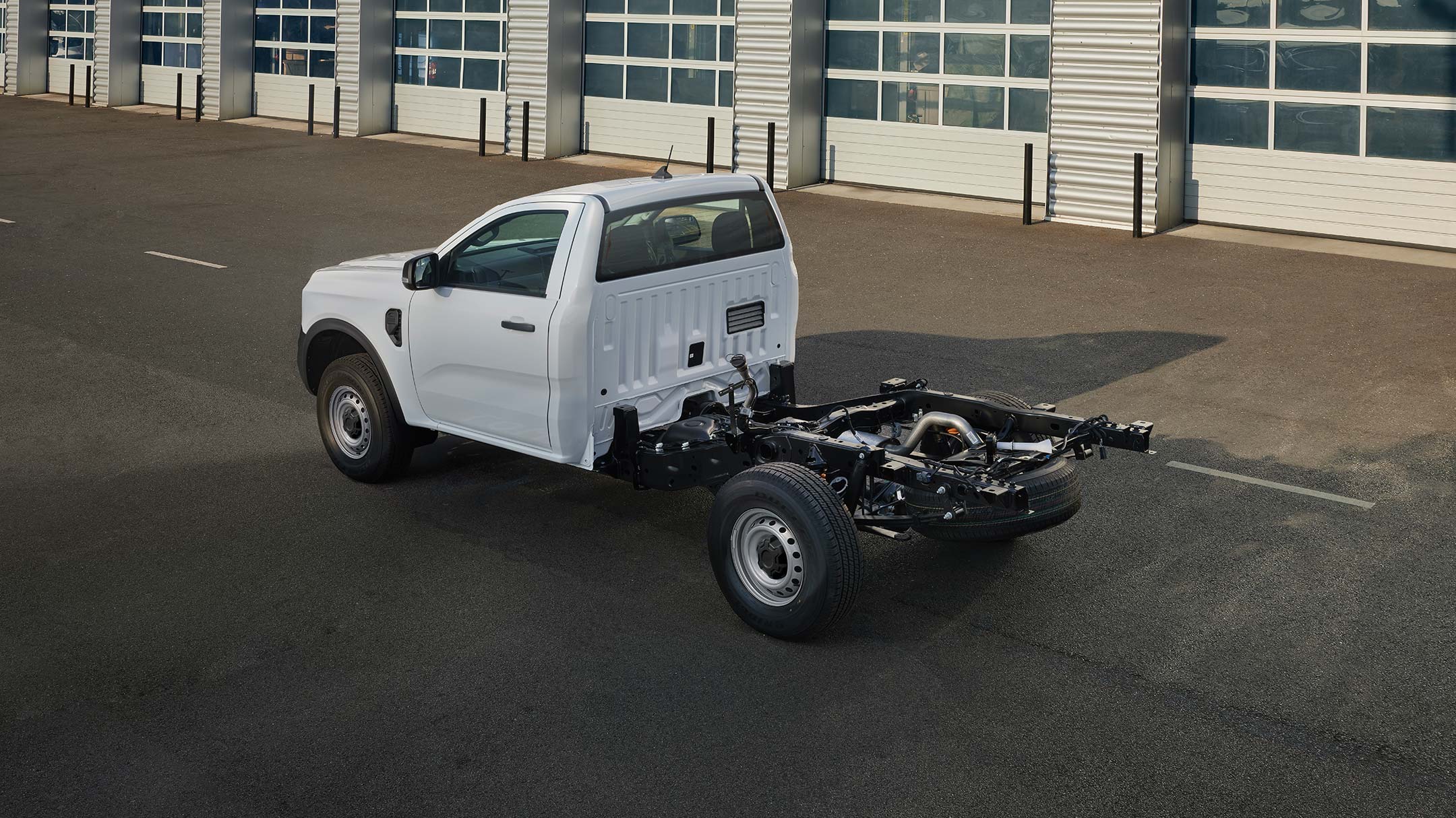 All-New Ford Ranger Chassis Cab 3/4 rear view