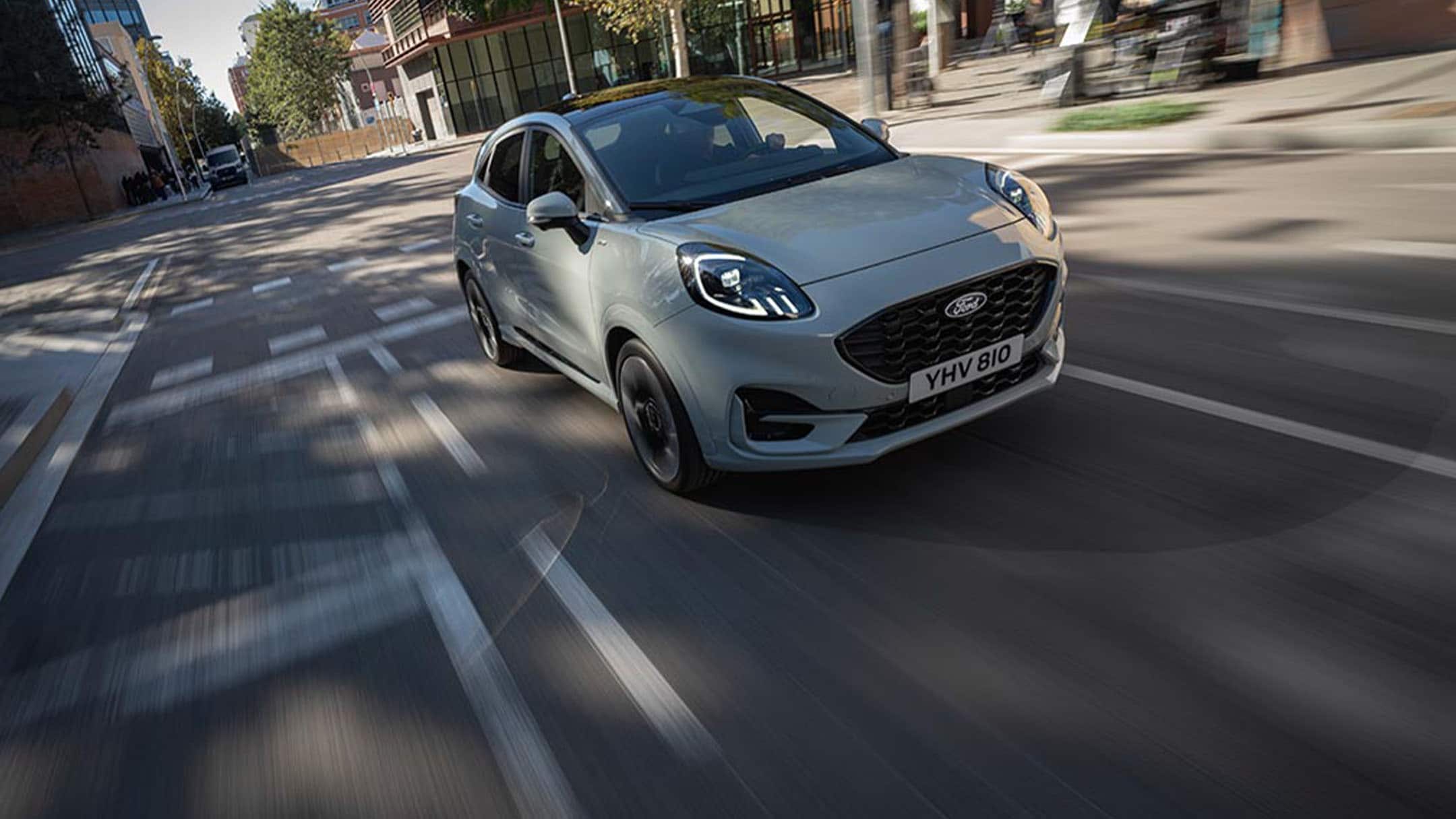 Ford Puma driving on a city road